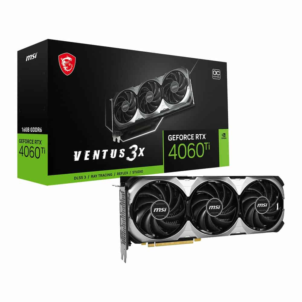 MSI NVIDIA GeForce RTX 4060 Ti 16GB VENTUS 3X OC Ada Lovelace Graphics Card